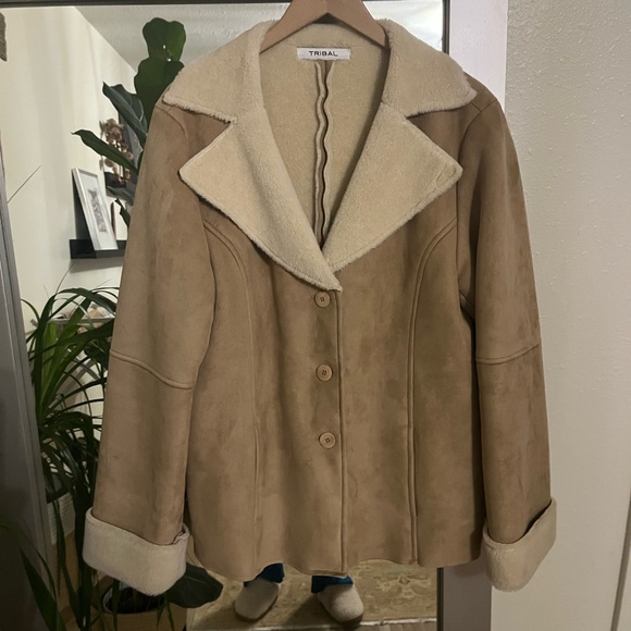 Tribal Tan Shearling Jacket - Picture 1 of 6